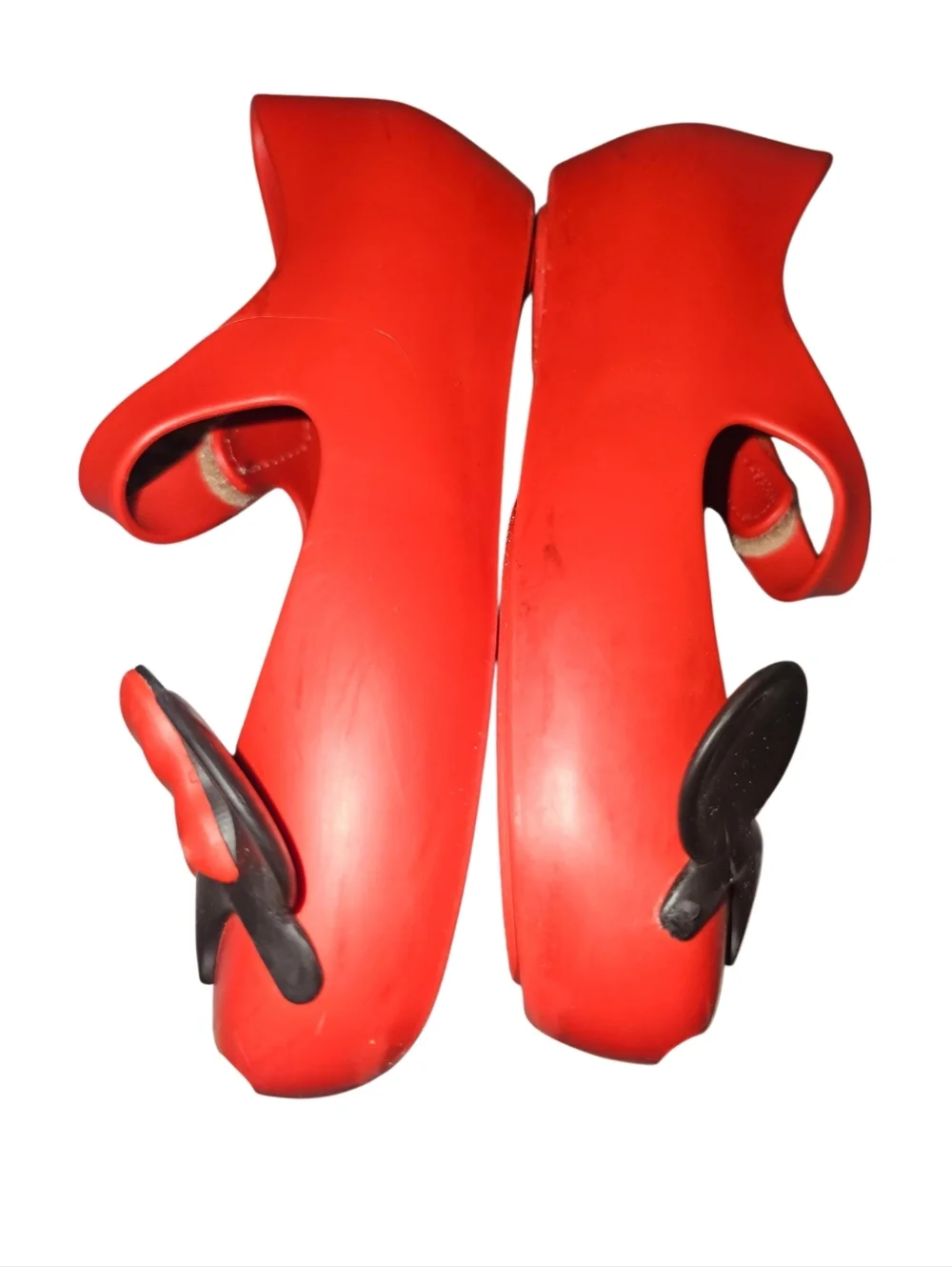 Mini Melissa Red Minnie & Mickey Mary Jane Jelly Shoes with Bow